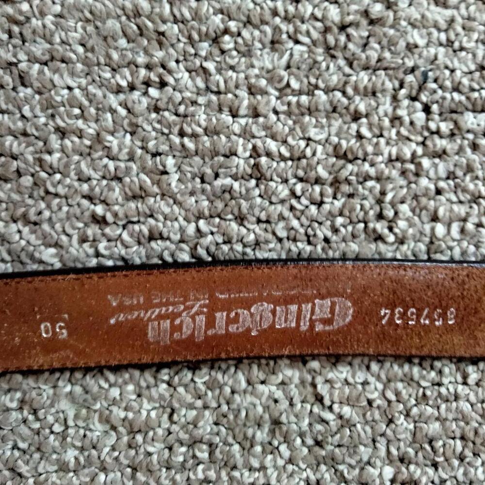 Gingerich Leather Mens Western Belt Size 50 Brown Harness Brass Studded USA 8575 - Picture 6 of 8
